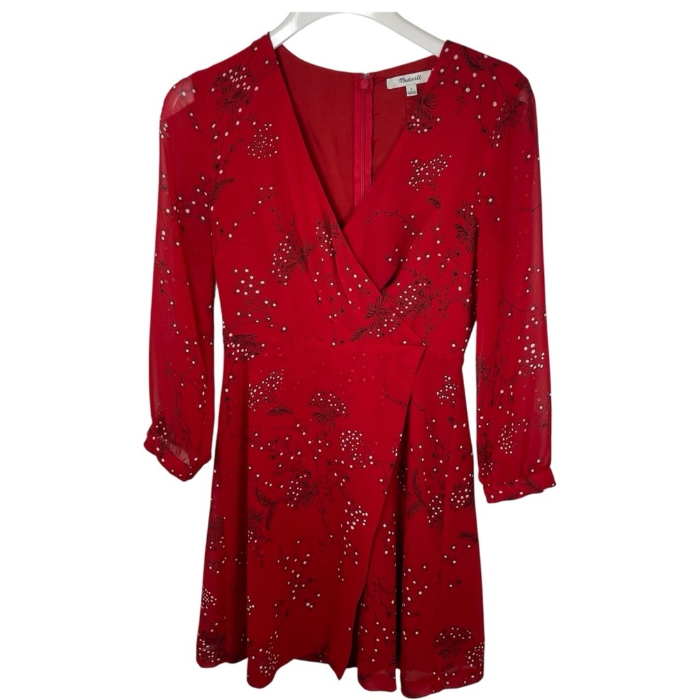 Madewell Hazelwood Wrap-Front Mini Dress in Windswept Floral,‎ 0